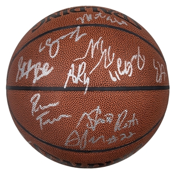 2009-10 Golden State Warriors Team Signed Spalding Basketball Including Steph Curry, Monta Ellis and Don Nelson (JSA)